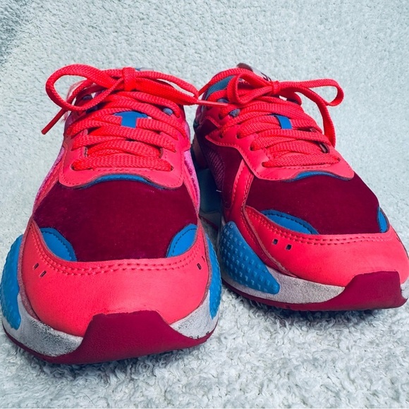 Puma RS-X heart embroidered Valentines limited edition running shoes pink velour - Picture 11 of 14